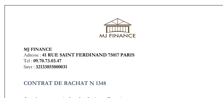 MJ finance est victime d’une usurpation d’identité