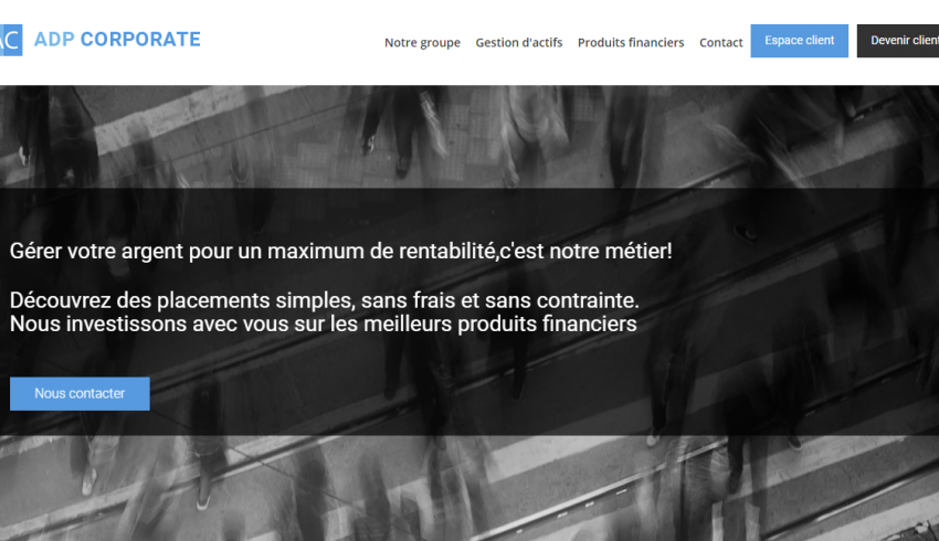 Le site Adp-corporate.com est une arnaque