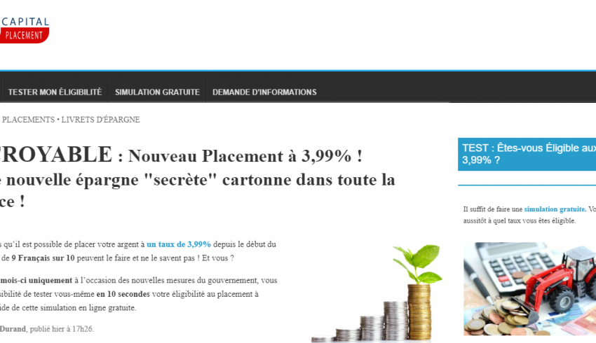 Le site Capital-placement.info une arnaque