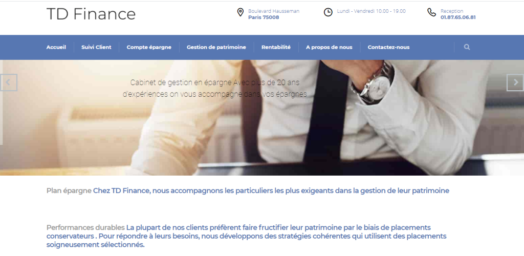 Avis sur td finance.com arnaque en ligne