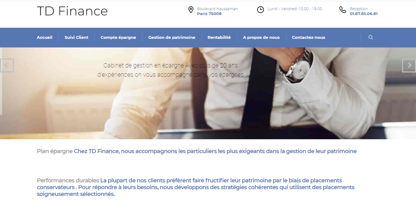 Avis sur td finance.com arnaque en ligne