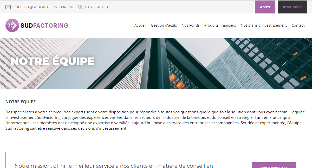 Avis sur Sudfactoring.online : une usurpation d'identité