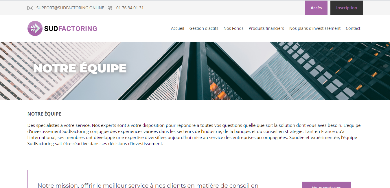 Avis sur Sudfactoring.online : une usurpation d'identité