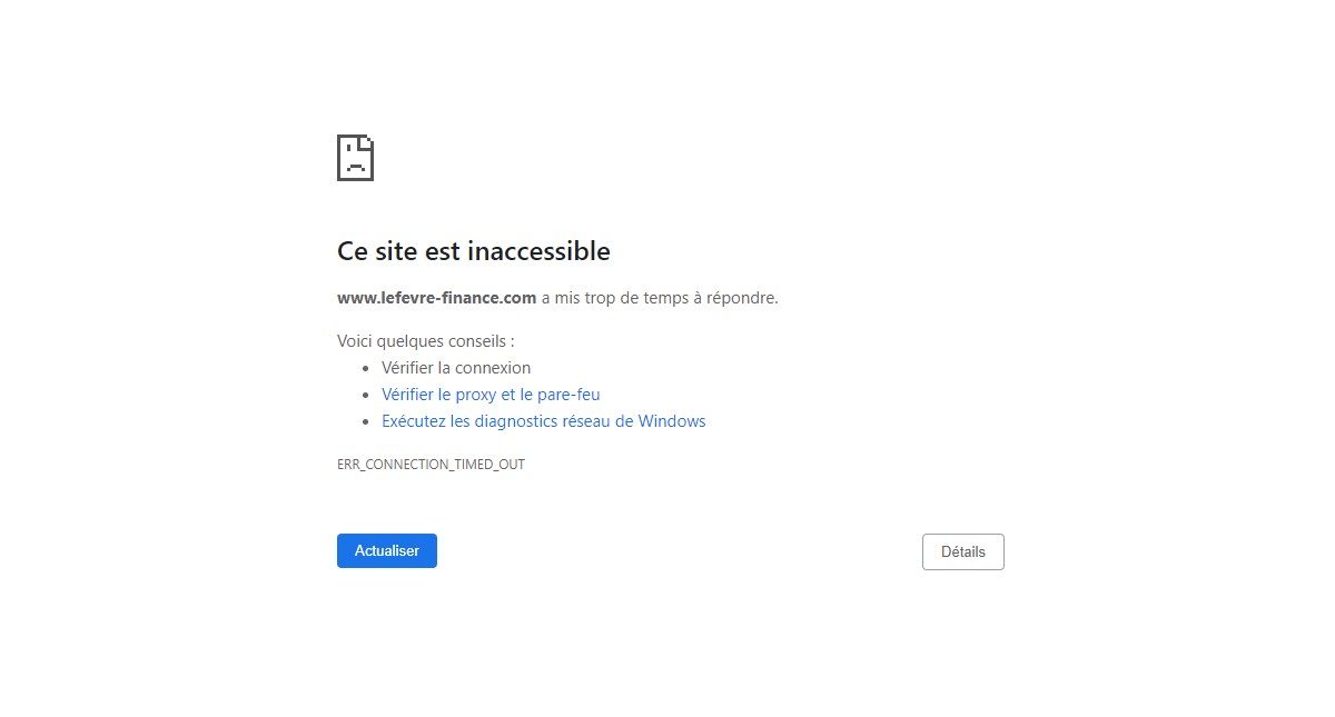 Avis sur Lefevre-finance.com : un site d’arnaque désactivé