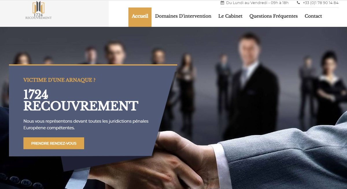 Avis sur 1724-recouvrement.com : un faux cabinet d’avocats !