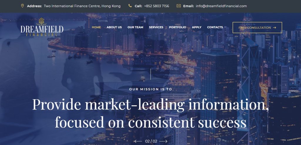 Dreamfieldfinancial.com : les éléments qui poussent à la méfiance