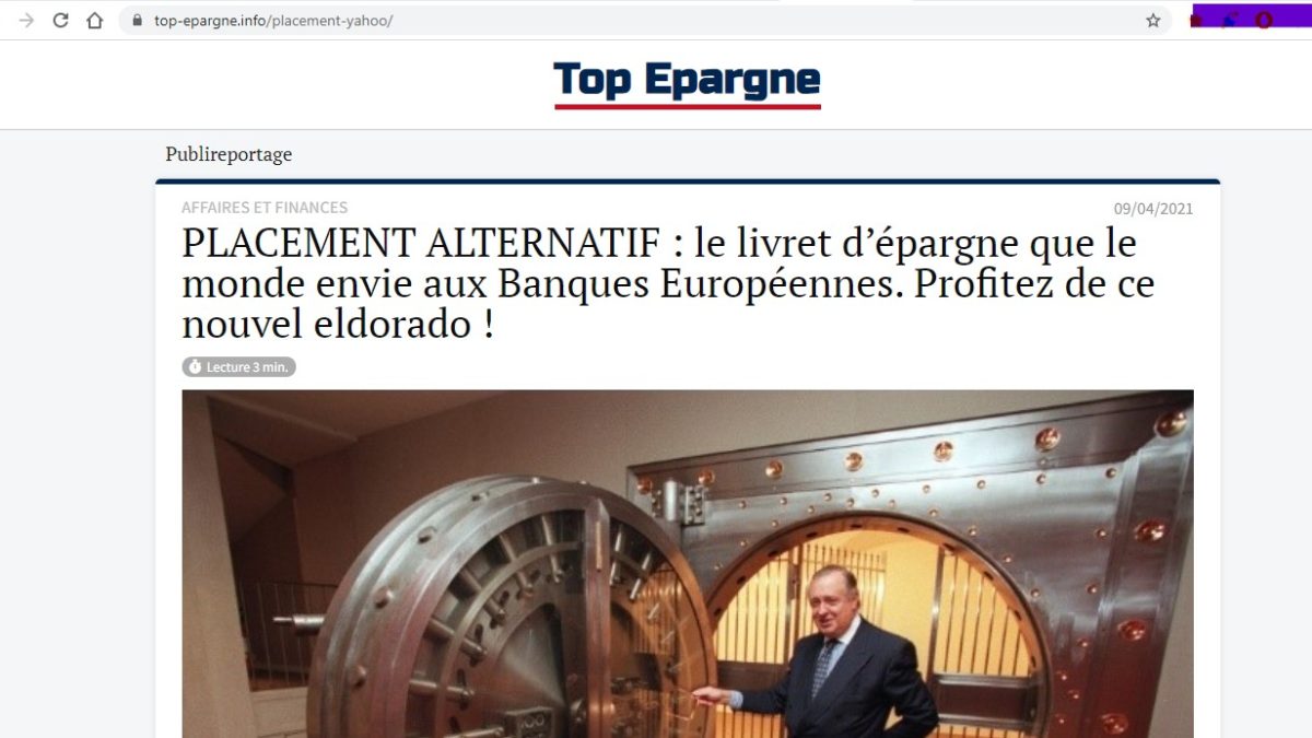 Top-epargne.info/placement-yahoo : Les dessous de l’usurpation d’identité