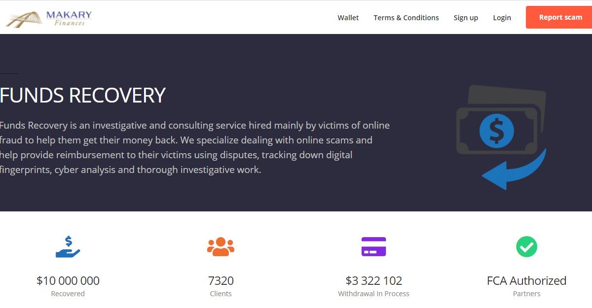 Makarywallets.com : Vive l’arnaque à la récupération de fonds !