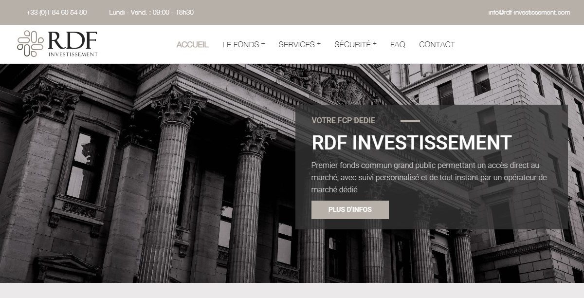 Rdf-investissement.com clone l’identité de RDF Investissement