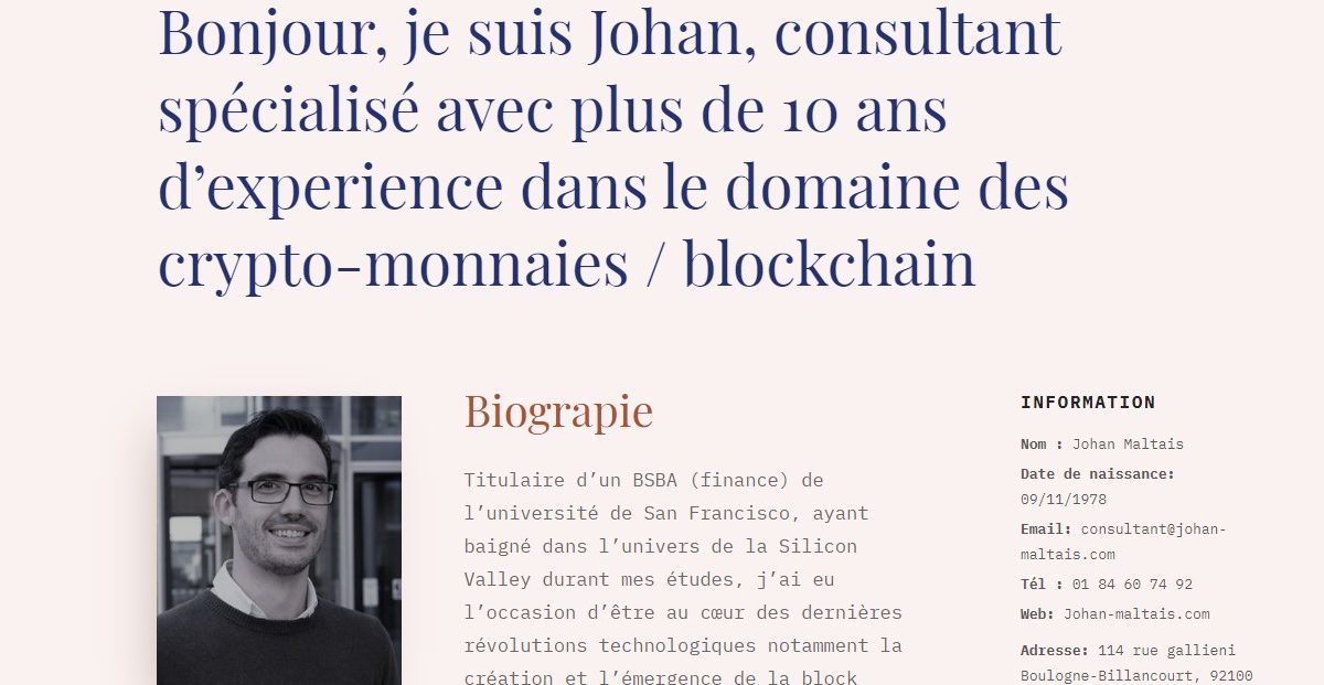 Le supposé Johan Maltais de Johan-maltais.com est un escroc