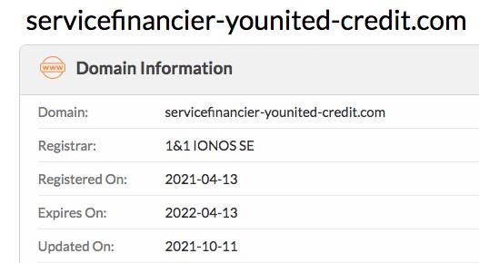 Servicefinancier-younited-credit.com est un site dangereux