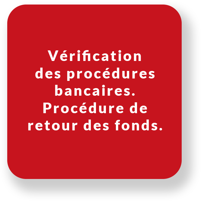 Vérification des procédures bancaires. Procédure de retour des copie