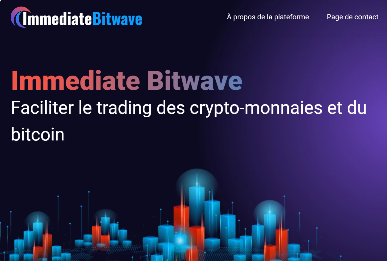 Interface Immediate Bitwave suspecte - signes d'arnaque en trading de cryptomonnaies