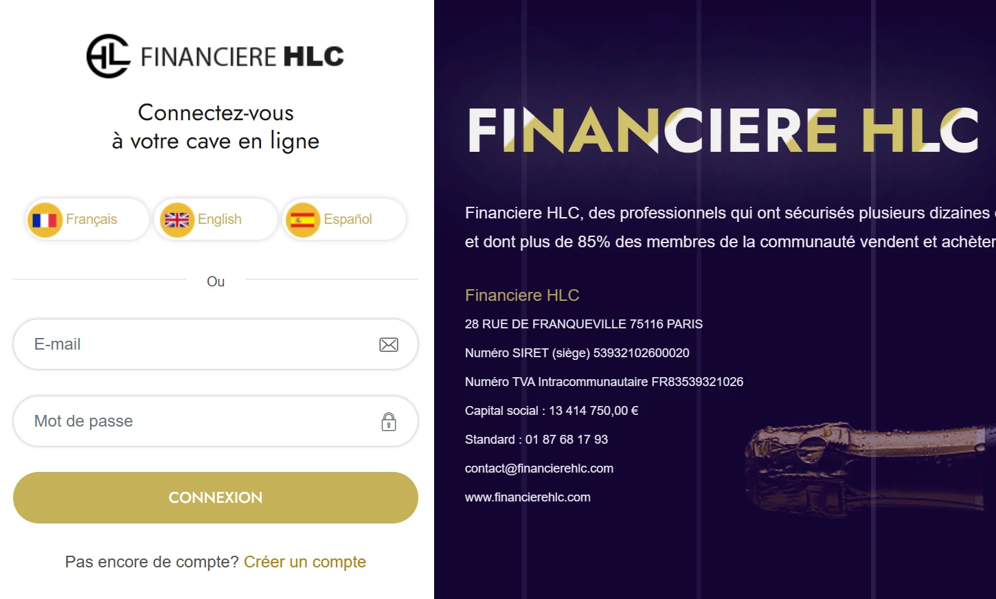 Capture d'écran de Financière HLC