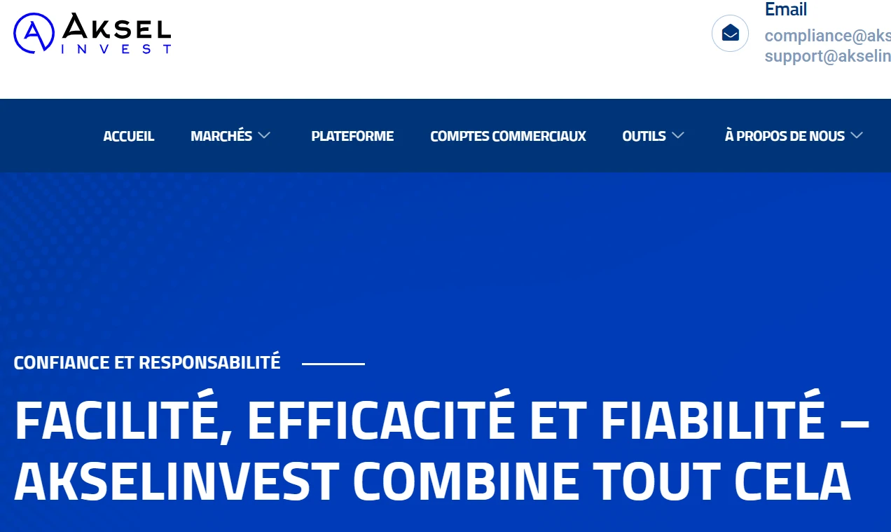 Page d'accueil d'Arksel Invest