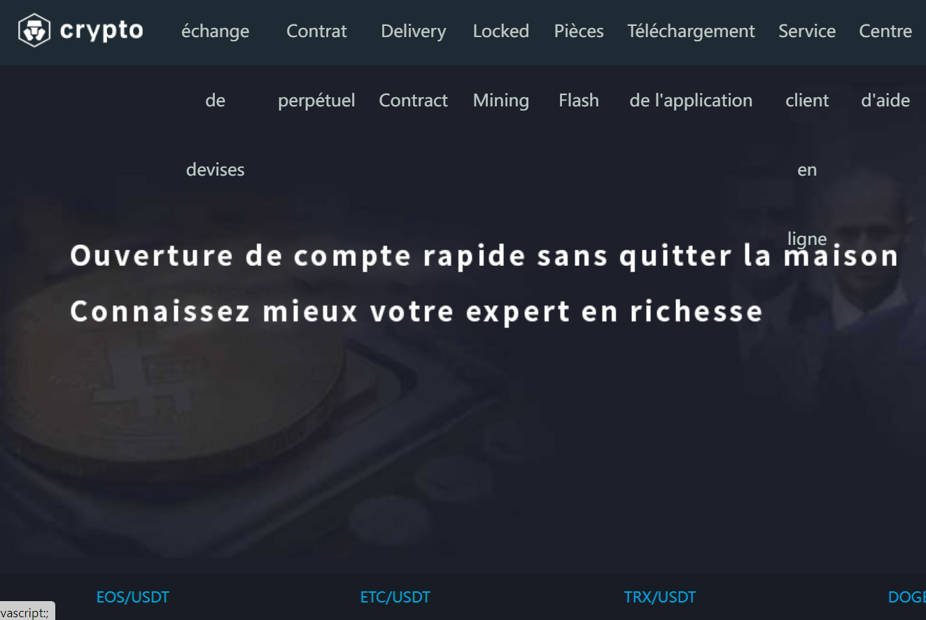 faux sites de cryptomonnaies : crypto.ntefrp.com en exemple