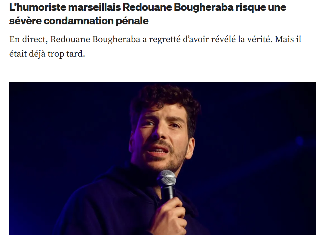 Redouane Bougheraba, humoriste marseillais, cité à tort dans une arnaque financière en ligne