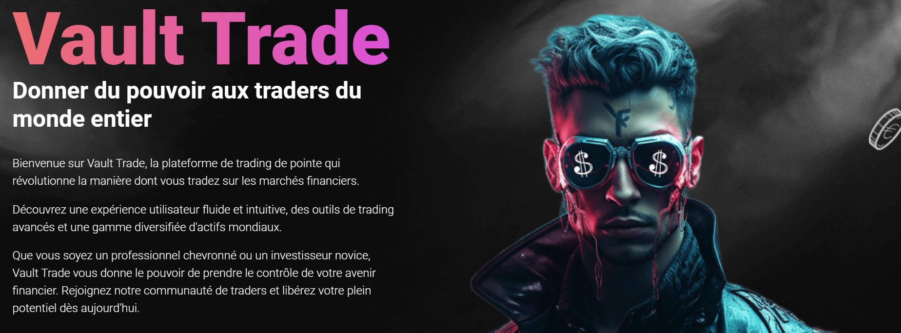 Capture d'écran de Vault Trade montrant les prétendues récompenses - Analyse critique