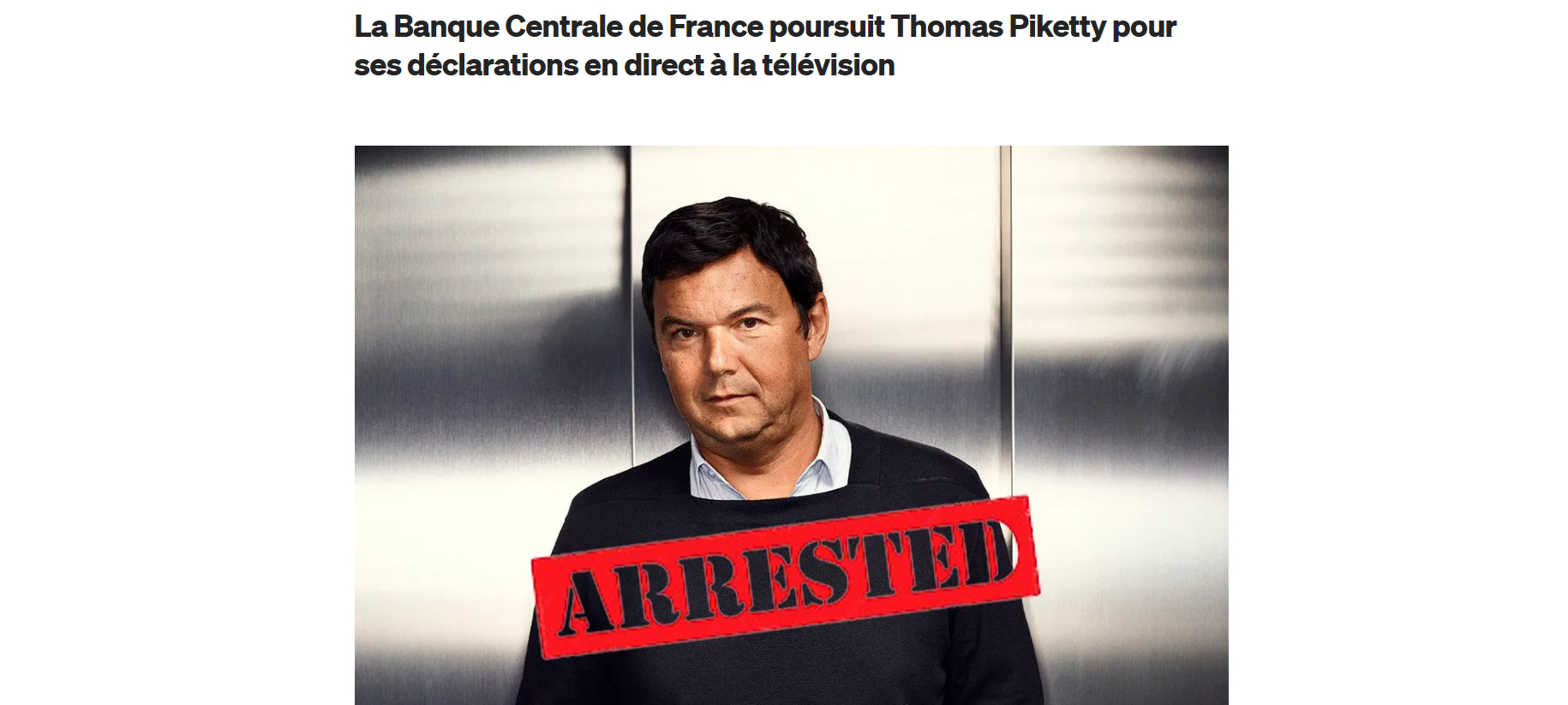 Thomas Piketty involontairement associé à l'arnaque Immediate 700 NeuPro