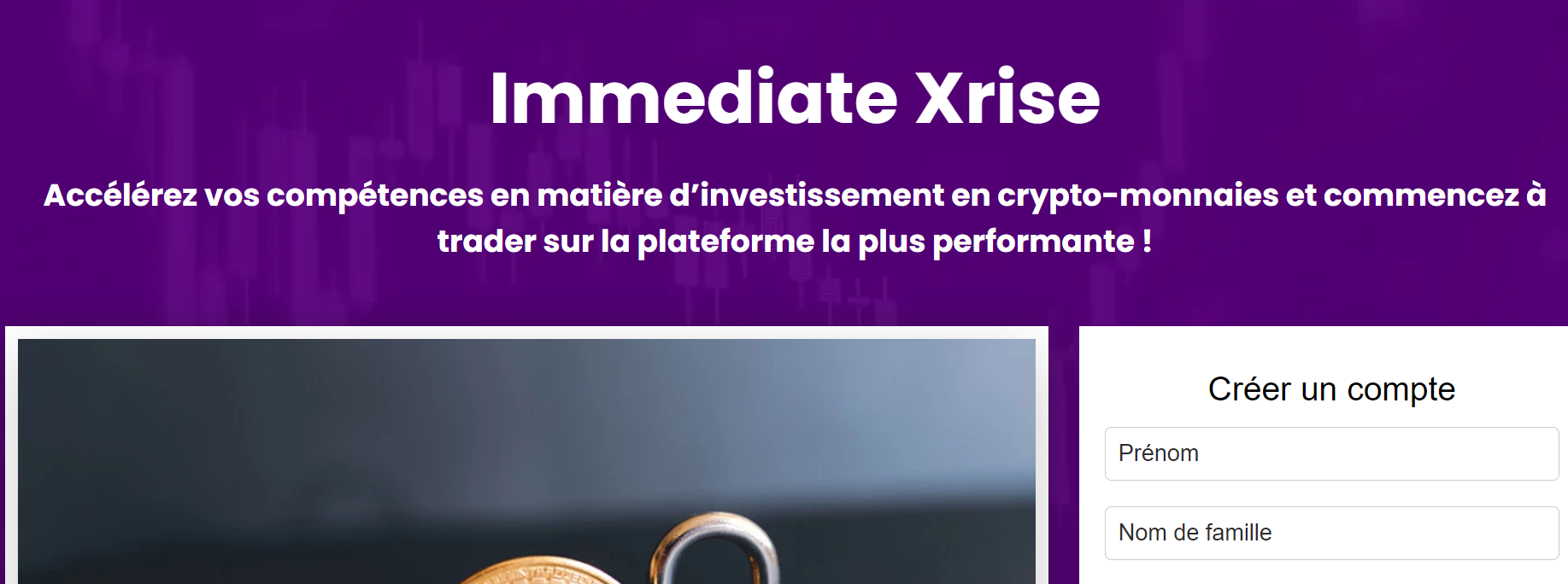 Graphiques sophistiqués et interfaces de trading sur Immediate Xrise app, conçus pour projeter une image de technologie avancée