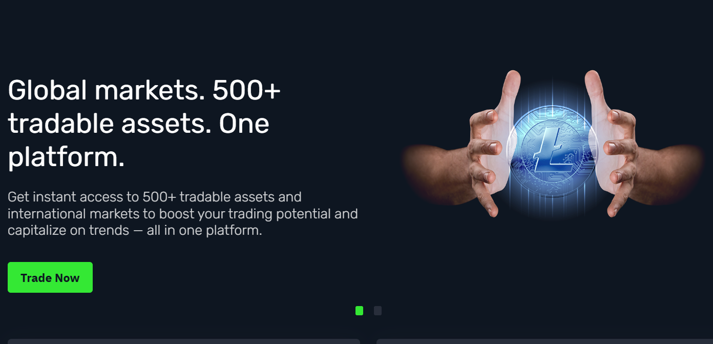 Interface de la plateforme de trading Efixxen montrant les actifs disponibles