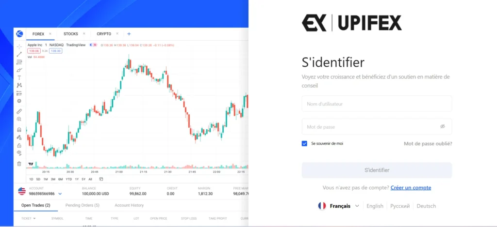 Exemple d’interface copiée depuis l’arnaque Livaxxen