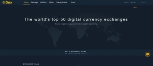 Interface de la plateforme DEX affichant les prix des cryptomonnaies