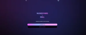 Image de la page d'accueil du site Musier Paris Mall avec message de connexion