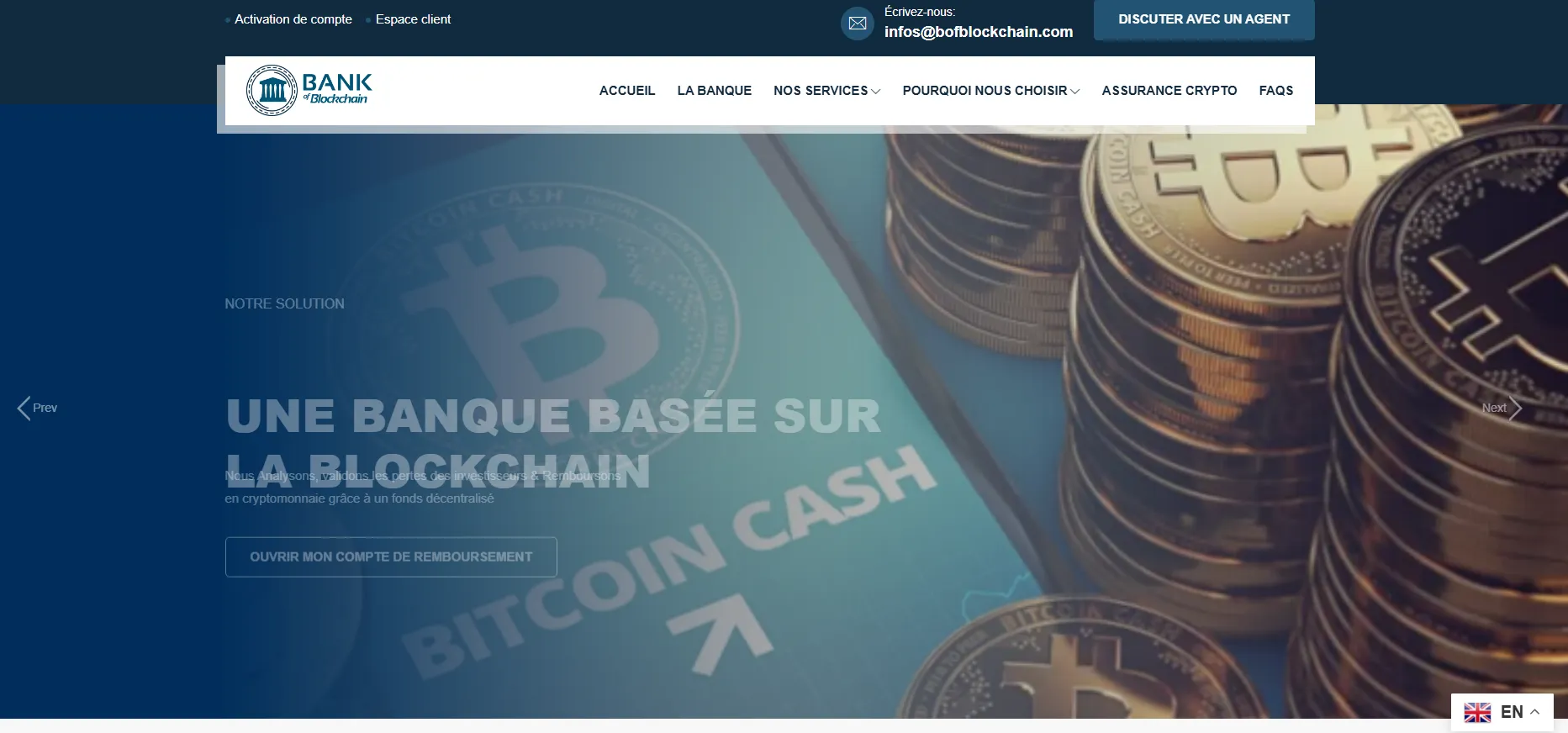 Logo Bank of Blockchain – fausse banque crypto