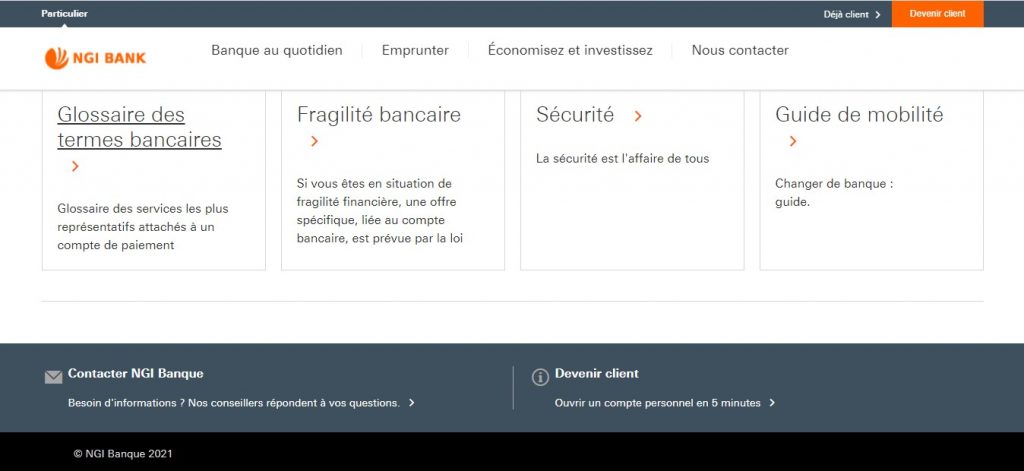 Ngibnk.com, le site en français d’une banque qui est supposée implantée dans 76 pays dans le monde.